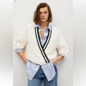 Mango Cotton Stripped Cardigan